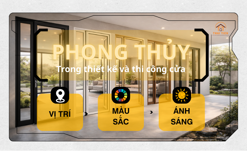 Phong thủy cửa nhôm kính: Bí quyết chọn màu và kích thước tài lộc